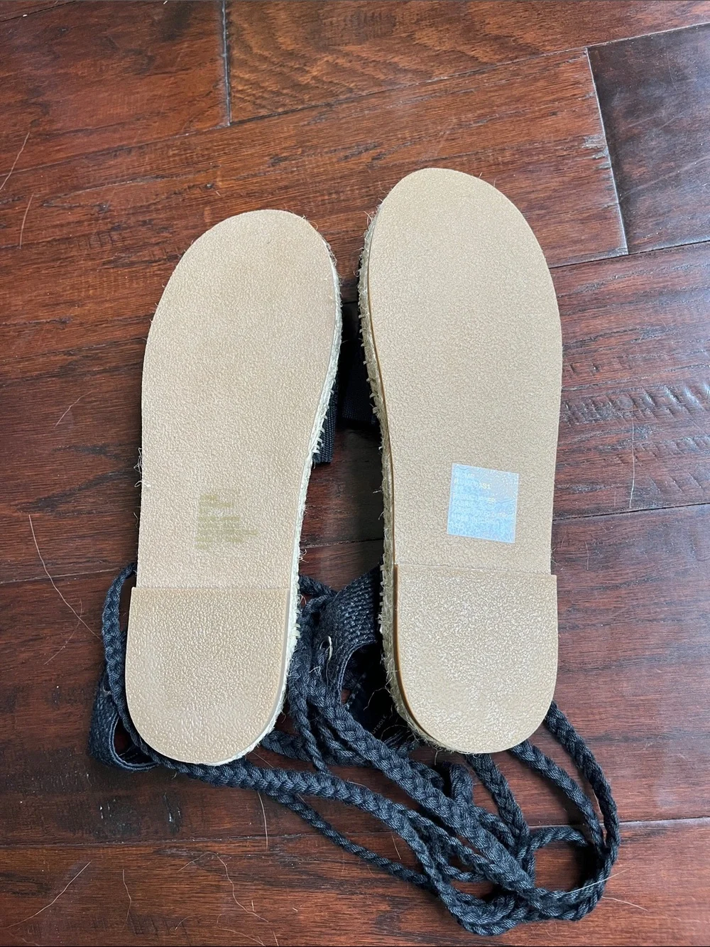 Steve Madden Black Knit Espadrille Lace-Up Sandals